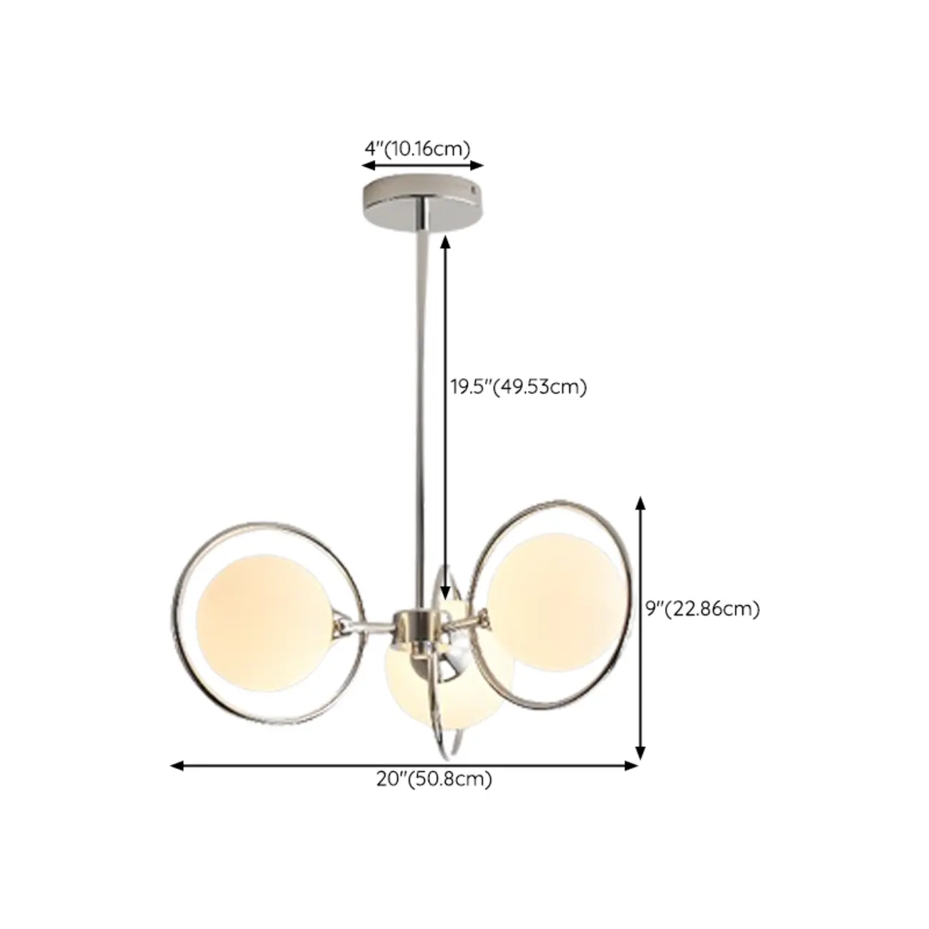 Modern LED Globe Chandelier with Circular Glass Design #size | homeyfad