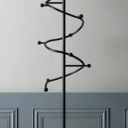 Modern Metal Spiraled Freestanding Coat Rack Image - 6