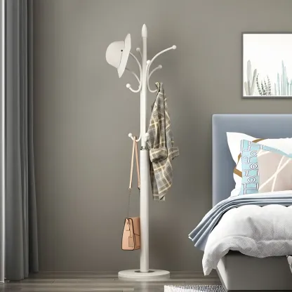 Elegant Metal Freestanding Coat Rack with Hooks Image - 2