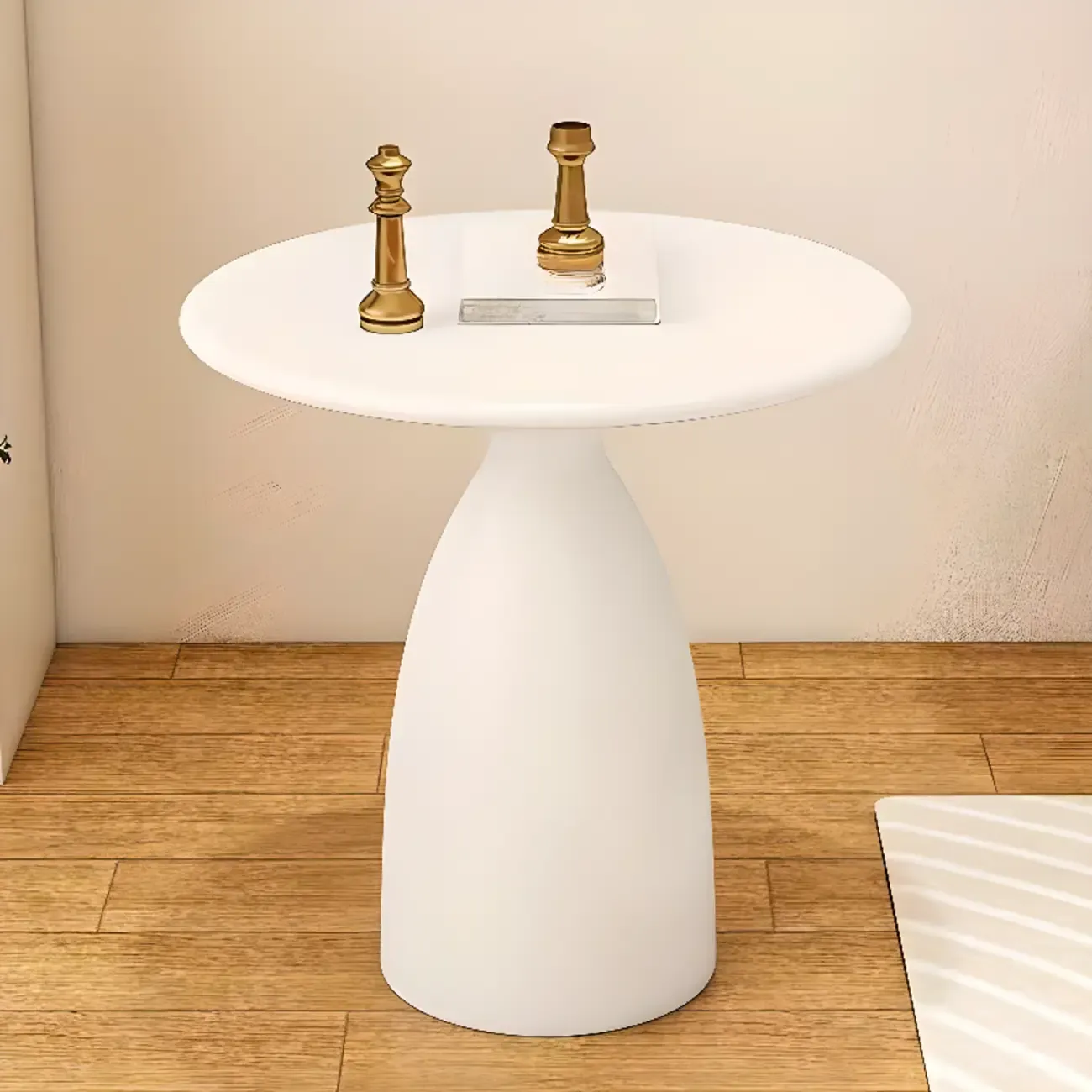  Minimalist Black Metal Round Side Table for Living Room Image - 6