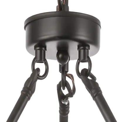 Black Iron Industrial Candle Chandelier for Dining Room Image - 10