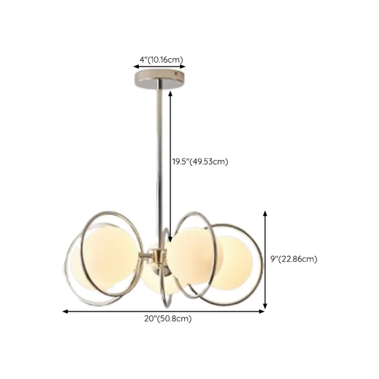 Modern LED Globe Chandelier with Circular Glass Design Image - 15