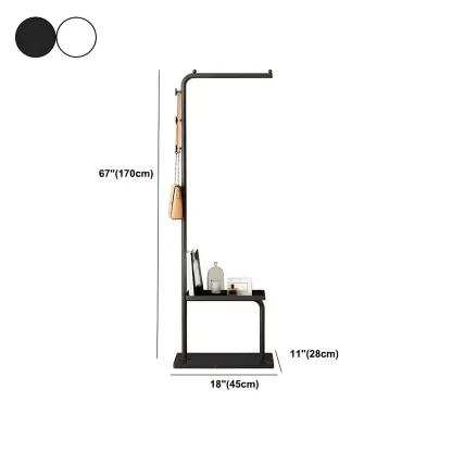 Glam Black Metal Freestanding Coat Rack with Storage Image - 18