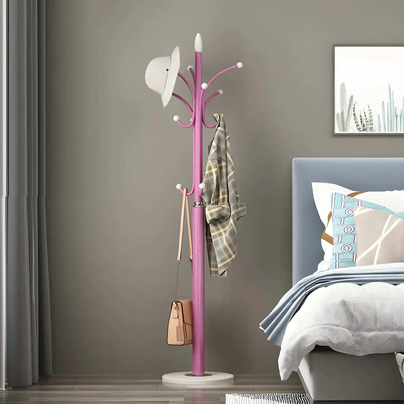 Elegant Metal Freestanding Coat Rack with Hooks Image - 3
