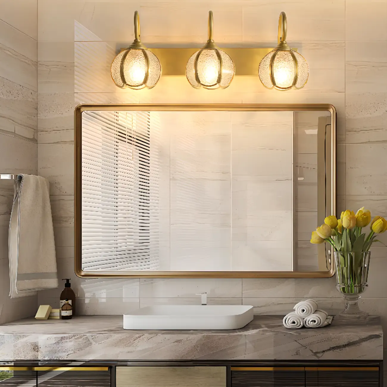 Mini Modern Vintage Globe Brass Vanity Light in 2/3 Lights | HomeyFad