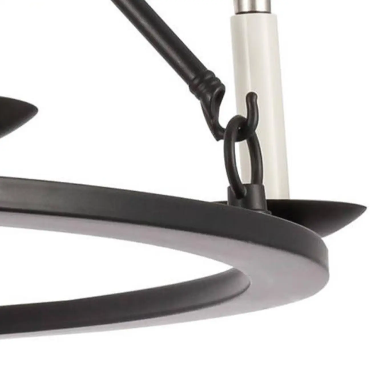 Black Iron Industrial Candle Chandelier for Dining Room Image - 12 | homeyfad