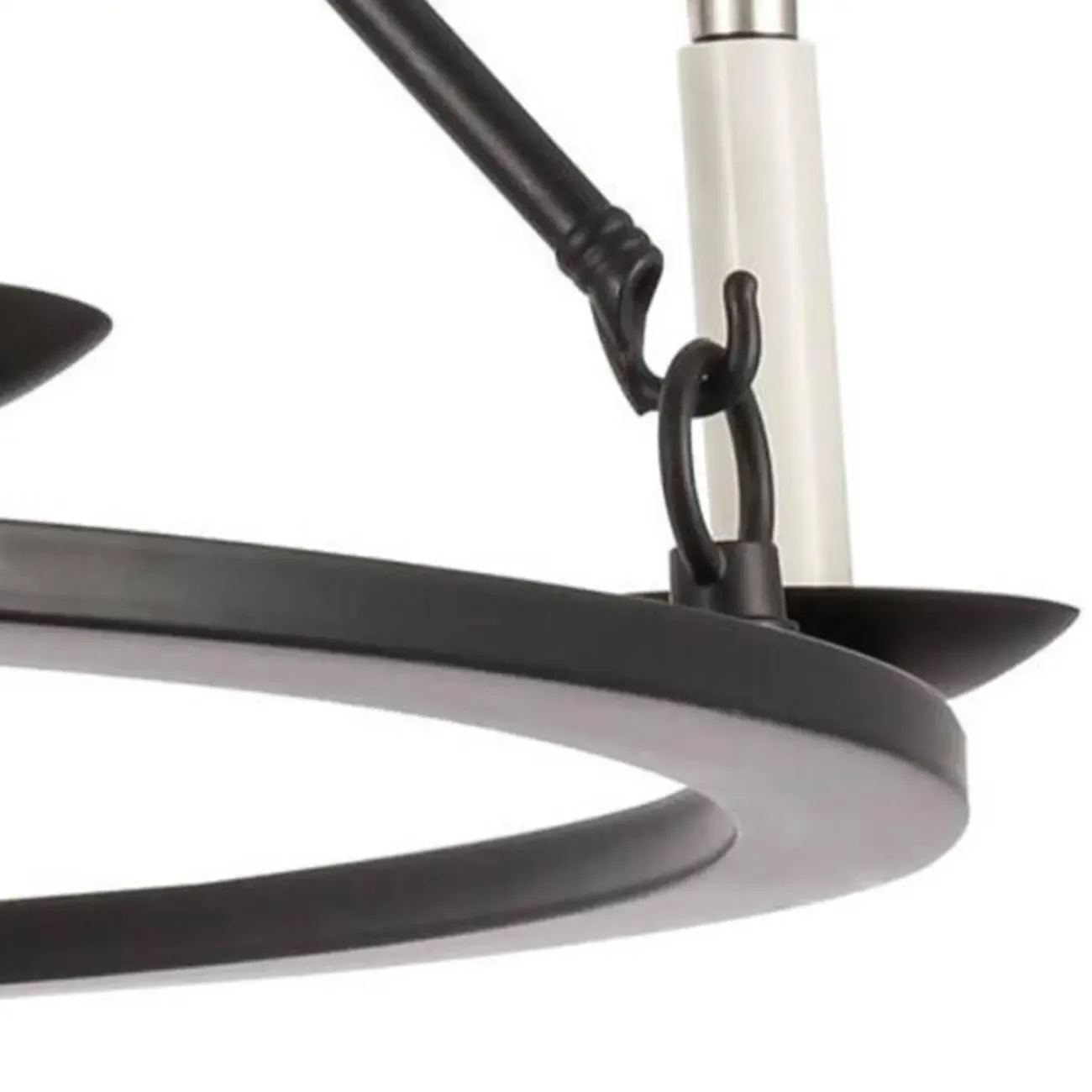 Black Iron Industrial Candle Chandelier for Dining Room Image - 12