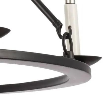 Black Iron Industrial Candle Chandelier for Dining Room Image - 12