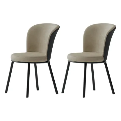 Contemporary Pink Cotton Upholstered Dining Chair Image - 9