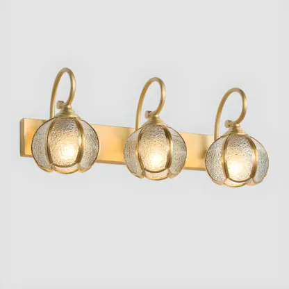 Mini Vintage Globe Brass Vanity Light with Metal Shade Image - 8