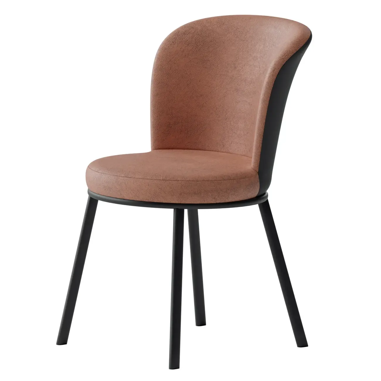 Contemporary Pink Cotton Upholstered Dining Chair Image - 10