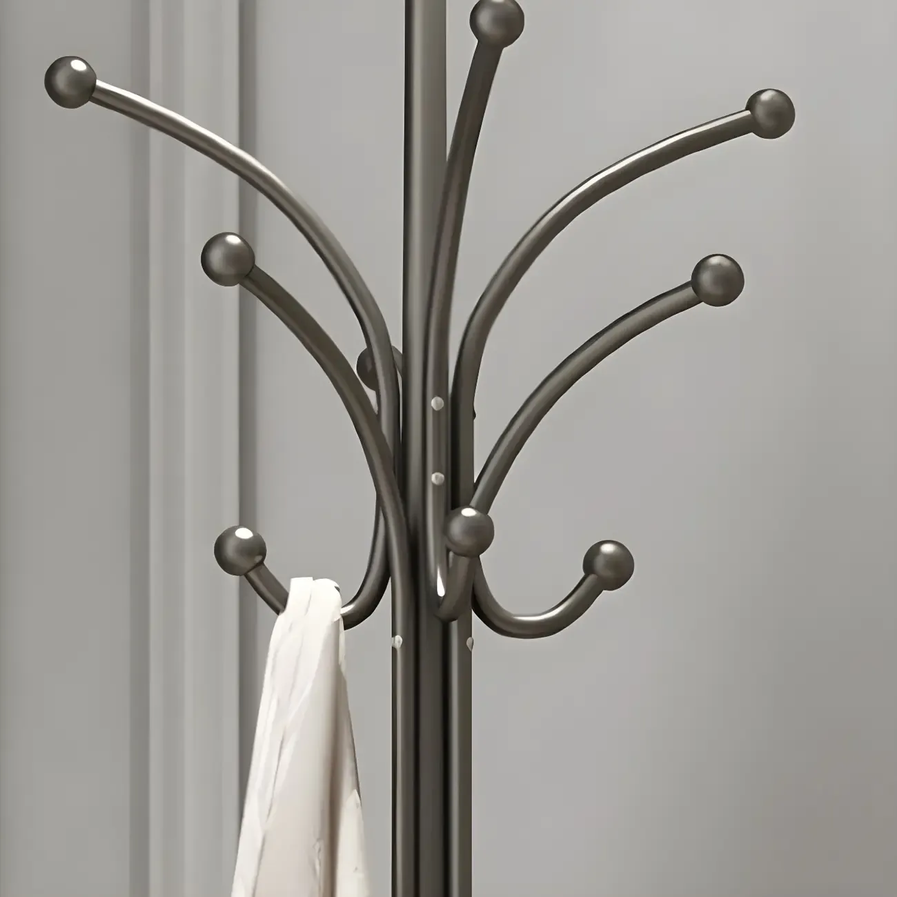 Elegant Metal Freestanding Coat Rack with Hooks Image - 6