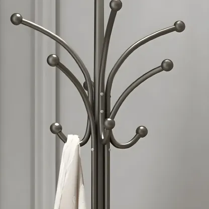 Elegant Metal Freestanding Coat Rack with Hooks Image - 6