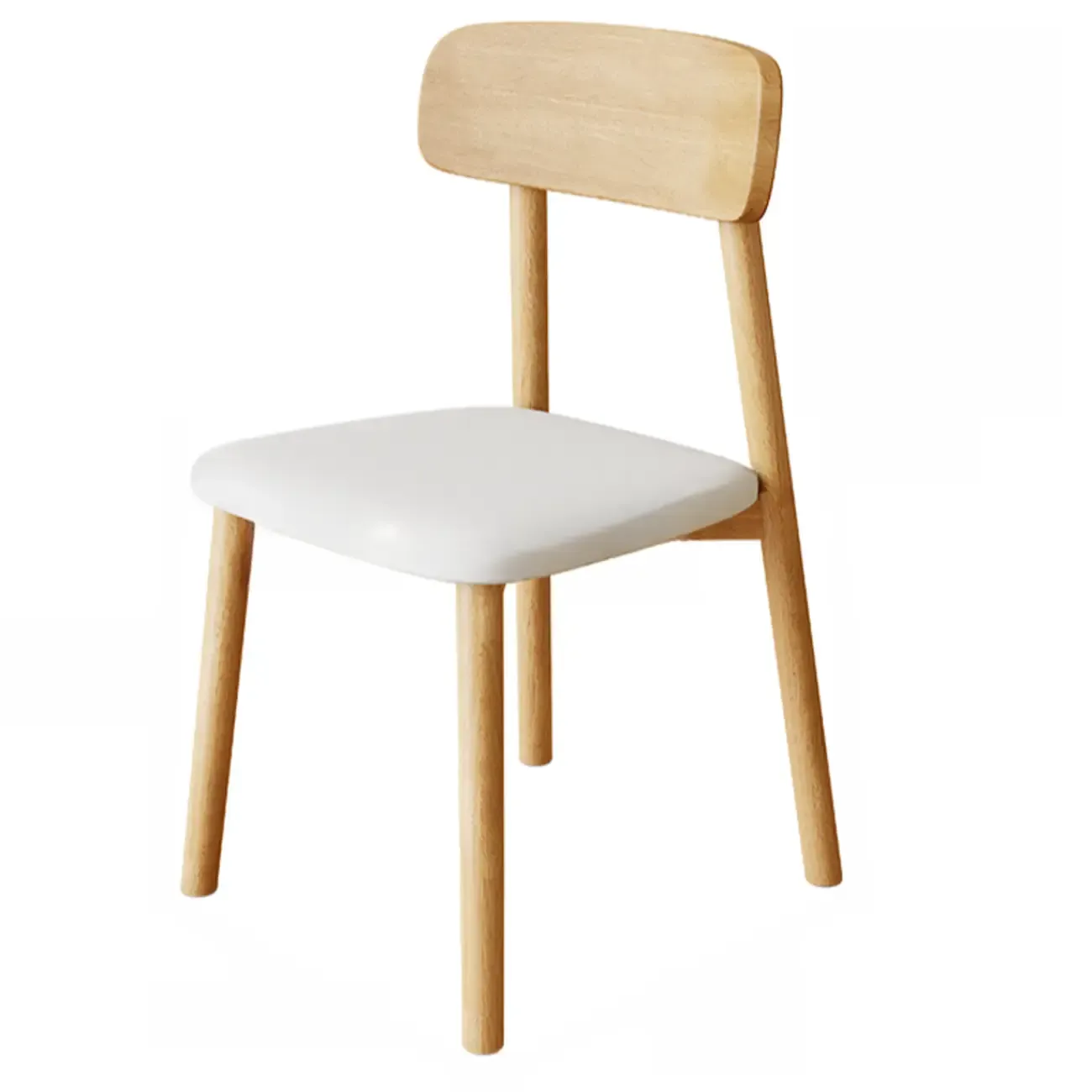 Nordic Armless Wooden Upholstered Open Back Dining Chair Image - 10