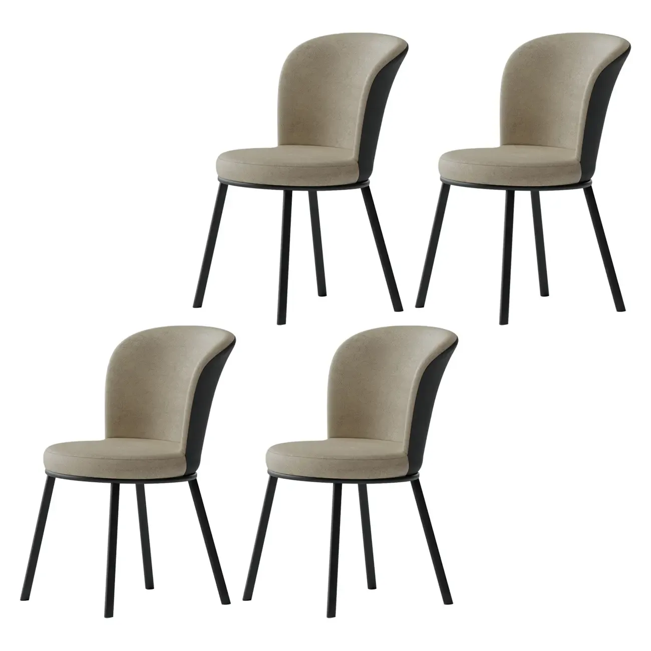 Contemporary Pink Cotton Upholstered Dining Chair Image - 11