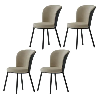 Contemporary Pink Cotton Upholstered Dining Chair Image - 11