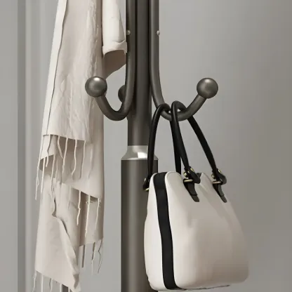 Elegant Metal Freestanding Coat Rack with Hooks Image - 7