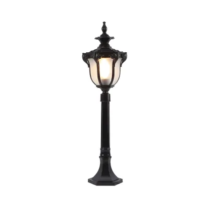 Elegant Traditional Gold Solar LED Bollard Lighting for Garden Pathway Image - 6