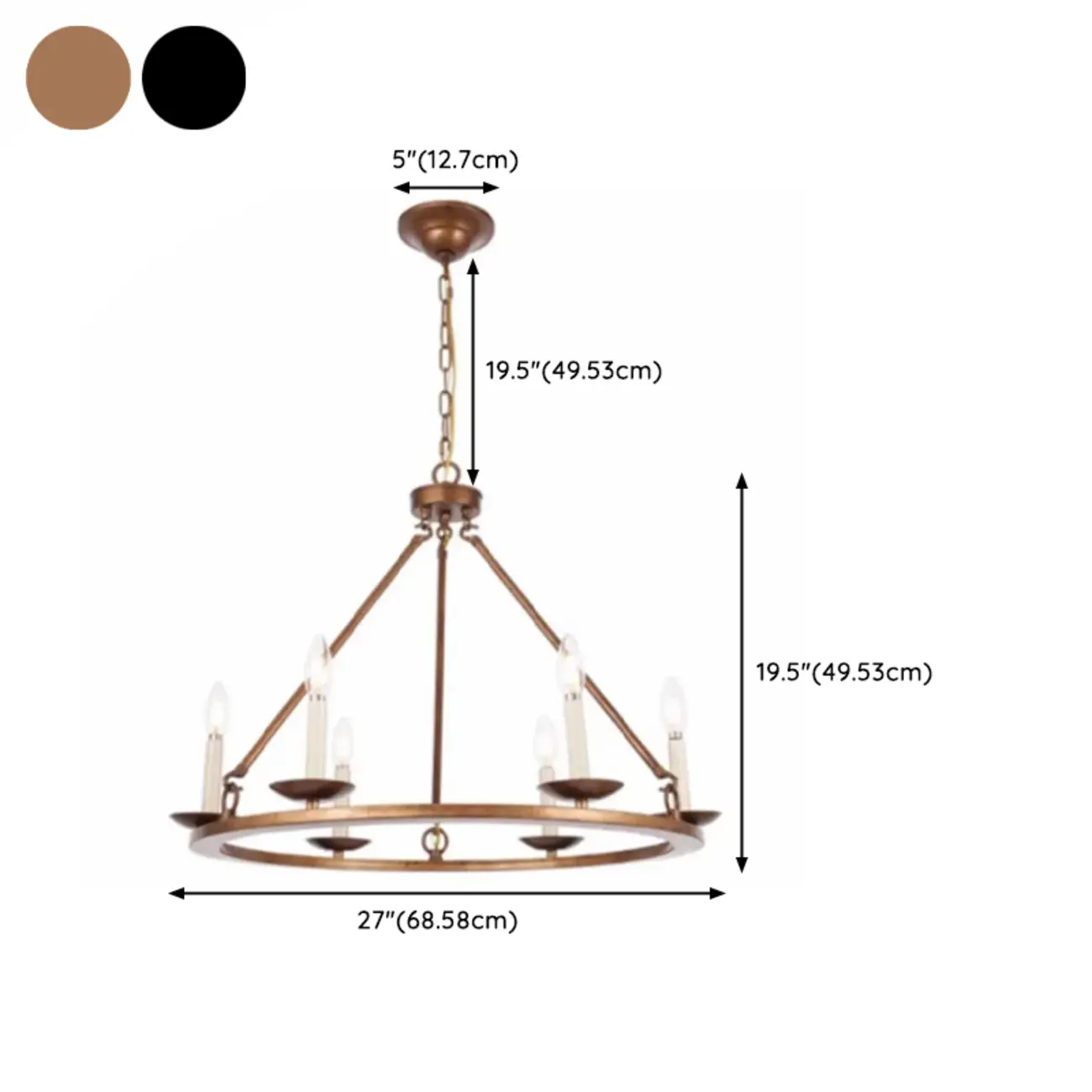 Black Iron Industrial Candle Chandelier for Dining Room #size | homeyfad