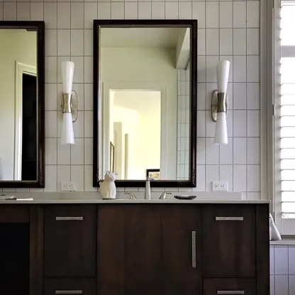 Elegant Glass Wall-Mounted Vanity Light for Bathroom Art Deco  Image - 3