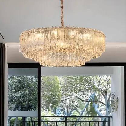 Adjustable Modern Luxury Crystal Chandelier with Multi-Tier Image - 2