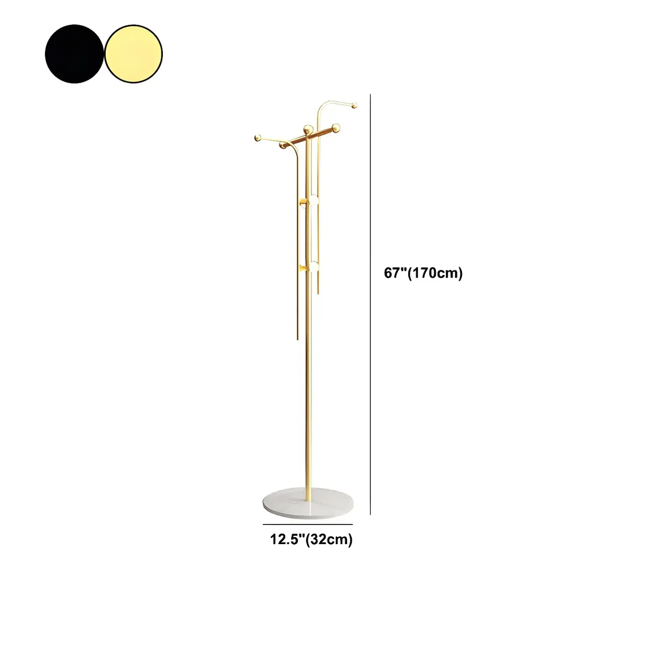 Modern Metal Spiraled Freestanding Coat Rack #size