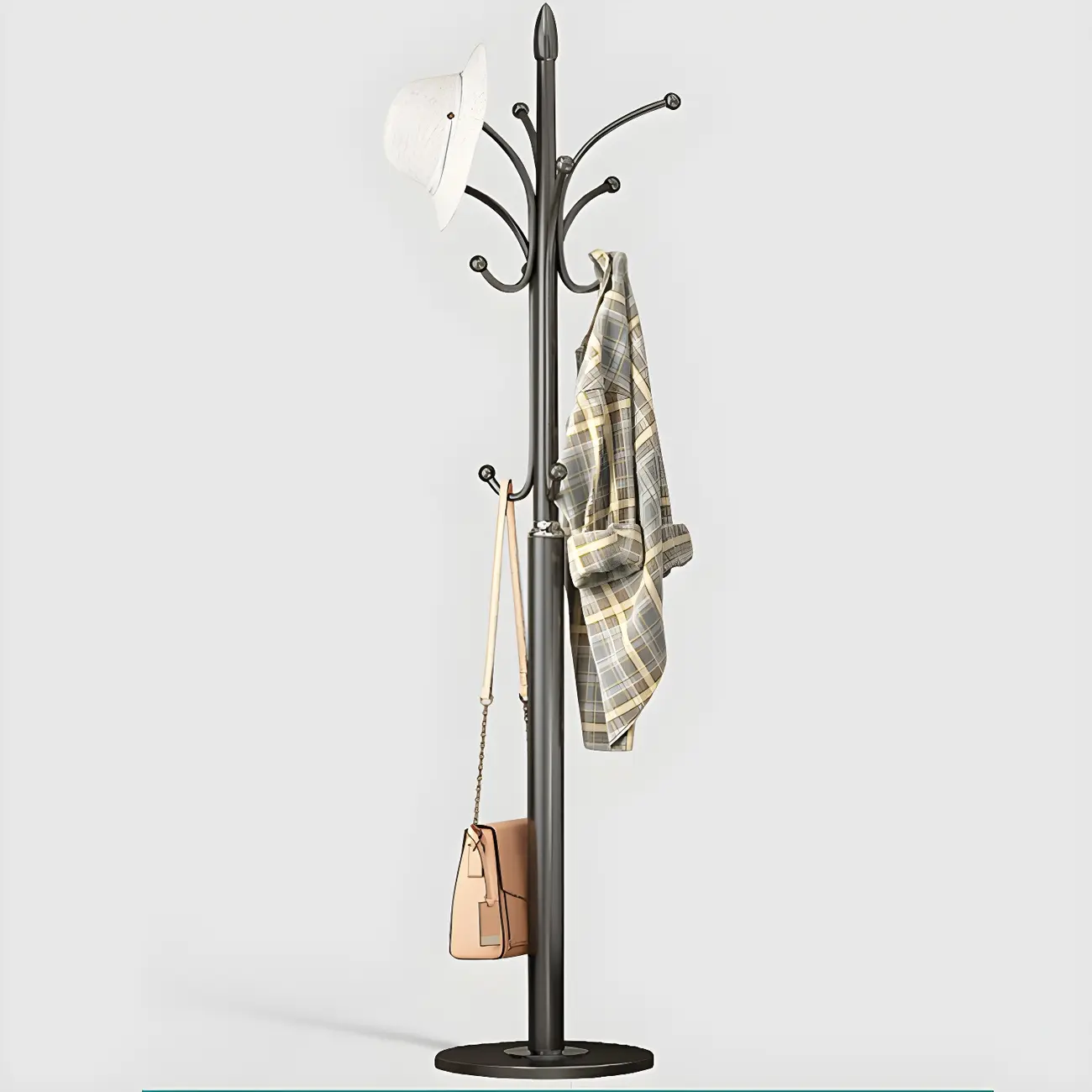 Elegant Metal Freestanding Coat Rack with Hooks Image - 9 | homeyfad