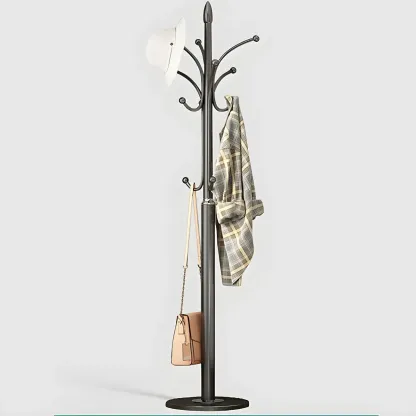 Elegant Metal Freestanding Coat Rack with Hooks Image - 9