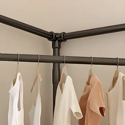 Modern Metal Corner Hall Tree with Shelves Image - 8