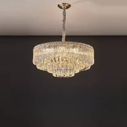 Adjustable Modern Luxury Crystal Chandelier with Multi-Tier Image - 5