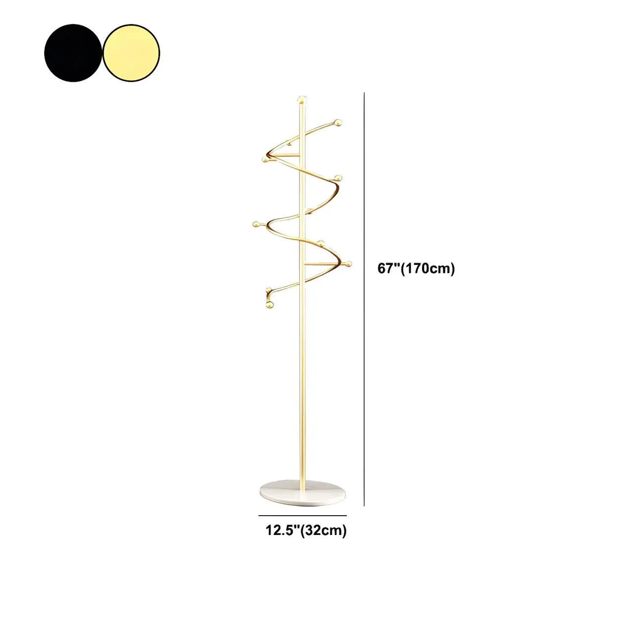 Modern Metal Spiraled Freestanding Coat Rack Image - 15