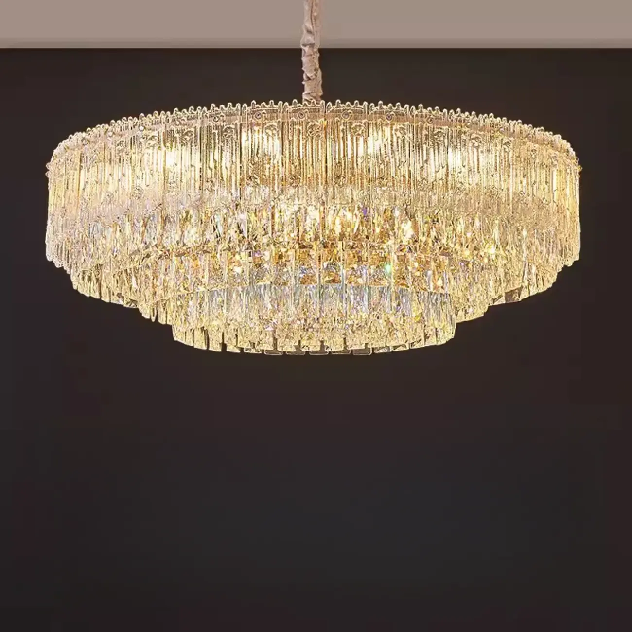 Adjustable Modern Luxury Crystal Chandelier with Multi-Tier Image - 6 | homeyfad