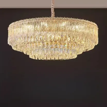 Adjustable Modern Luxury Crystal Chandelier with Multi-Tier Image - 6