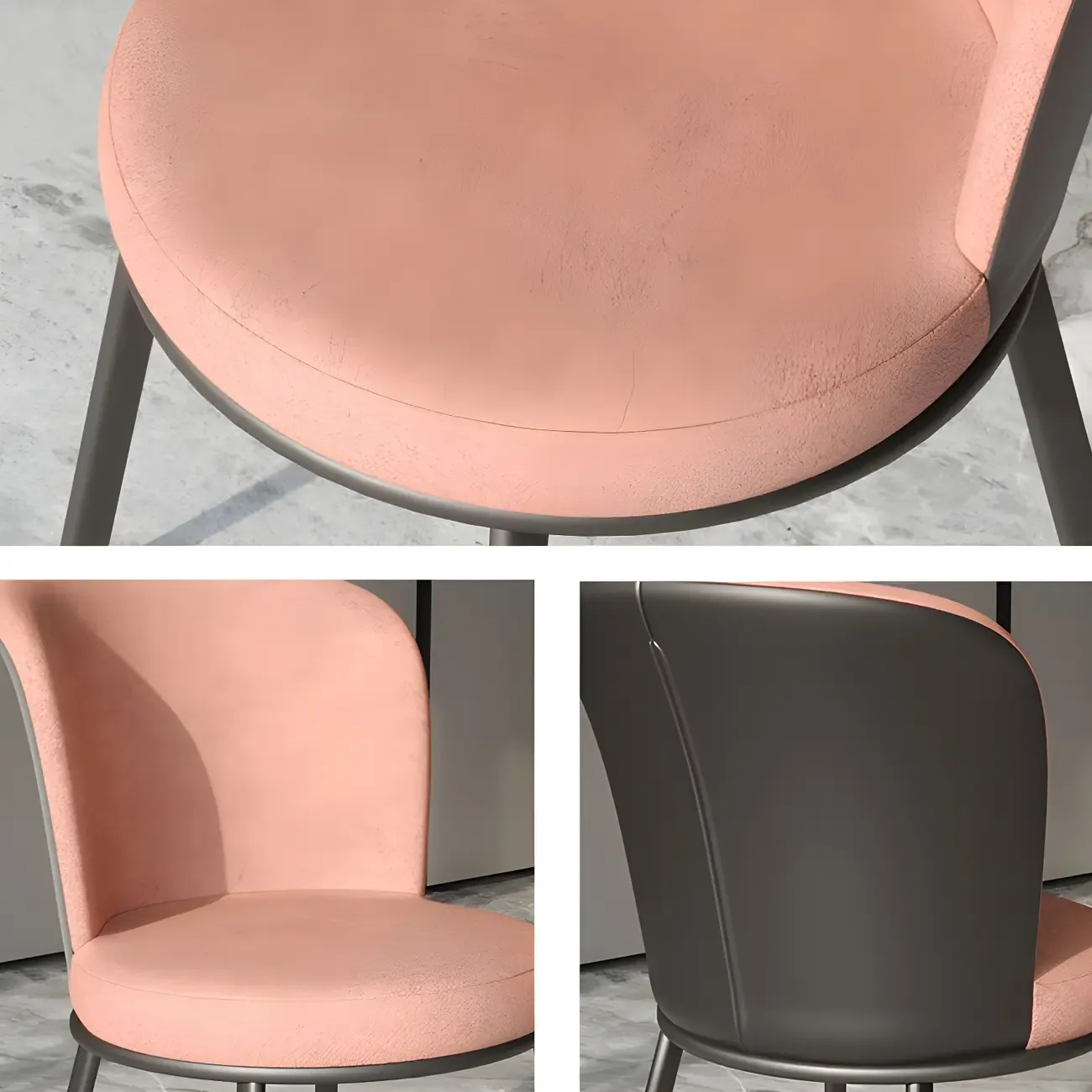 Contemporary Pink Cotton Upholstered Dining Chair Image - 17