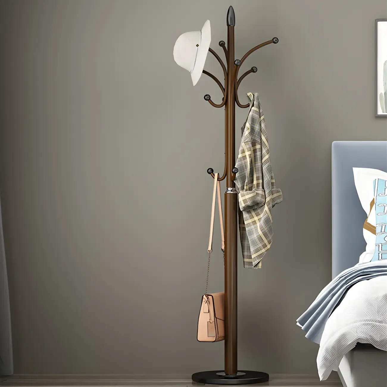Elegant Metal Freestanding Coat Rack with Hooks Image - 12