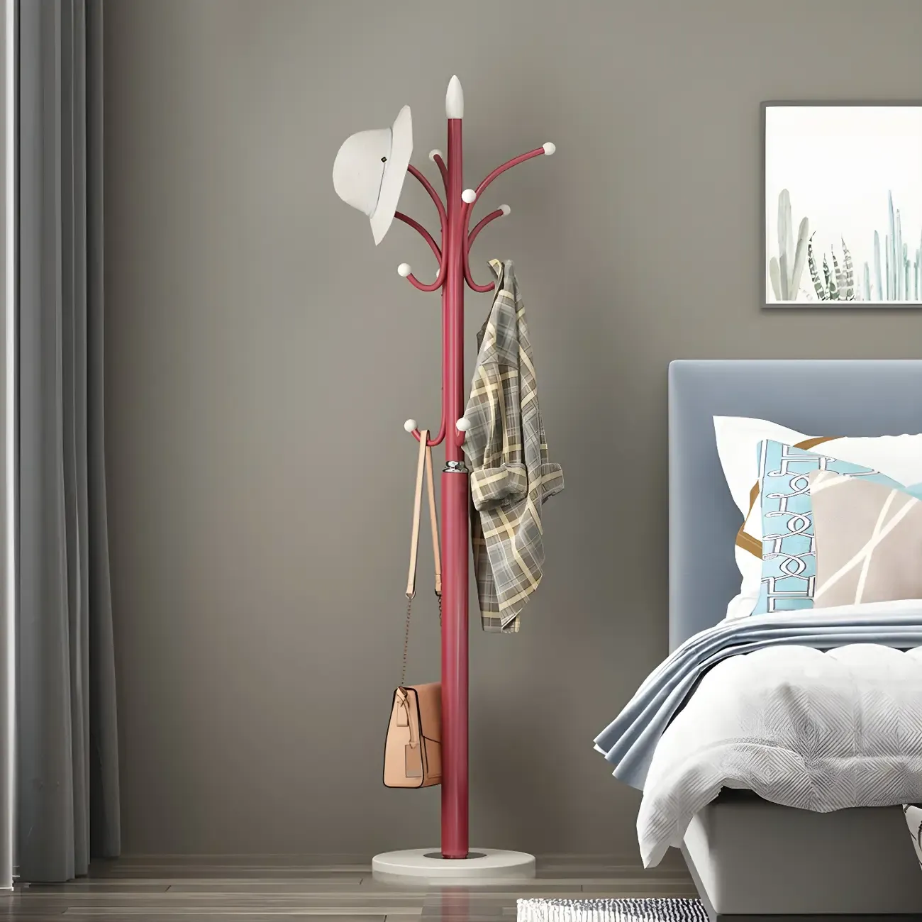 Elegant Metal Freestanding Coat Rack with Hooks Image - 13