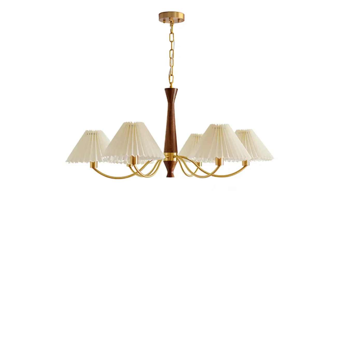 Modern Adjustable Pleated Fabric Chandelier for Living Room Image - 3