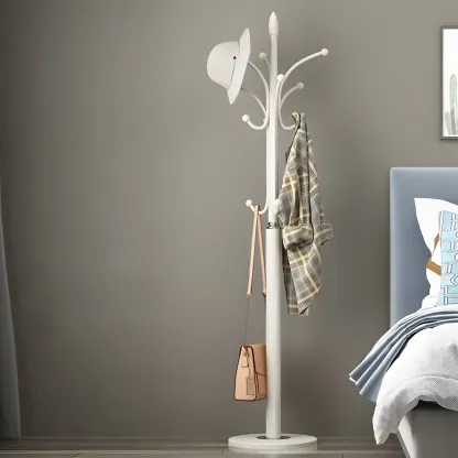 Elegant Metal Freestanding Coat Rack with Hooks Image - 14