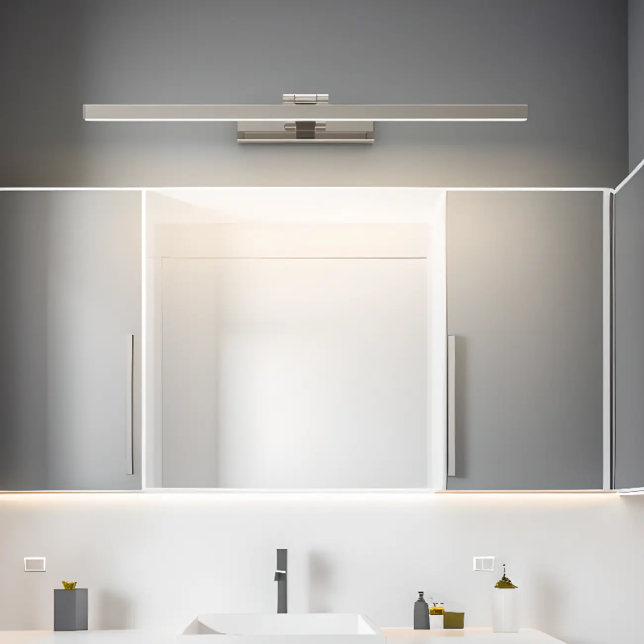 Rectangular Modern Linear LED Vanity Light for Bathroom Decor Image - 4 | homeyfad