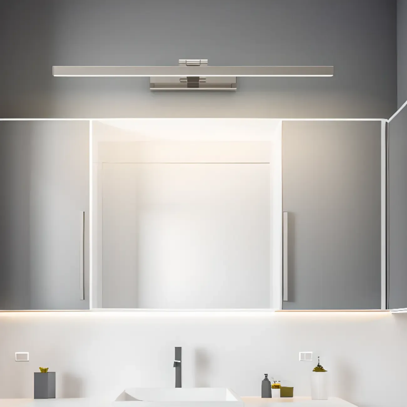 Rectangular Modern Linear LED Vanity Light for Bathroom Decor Image - 4