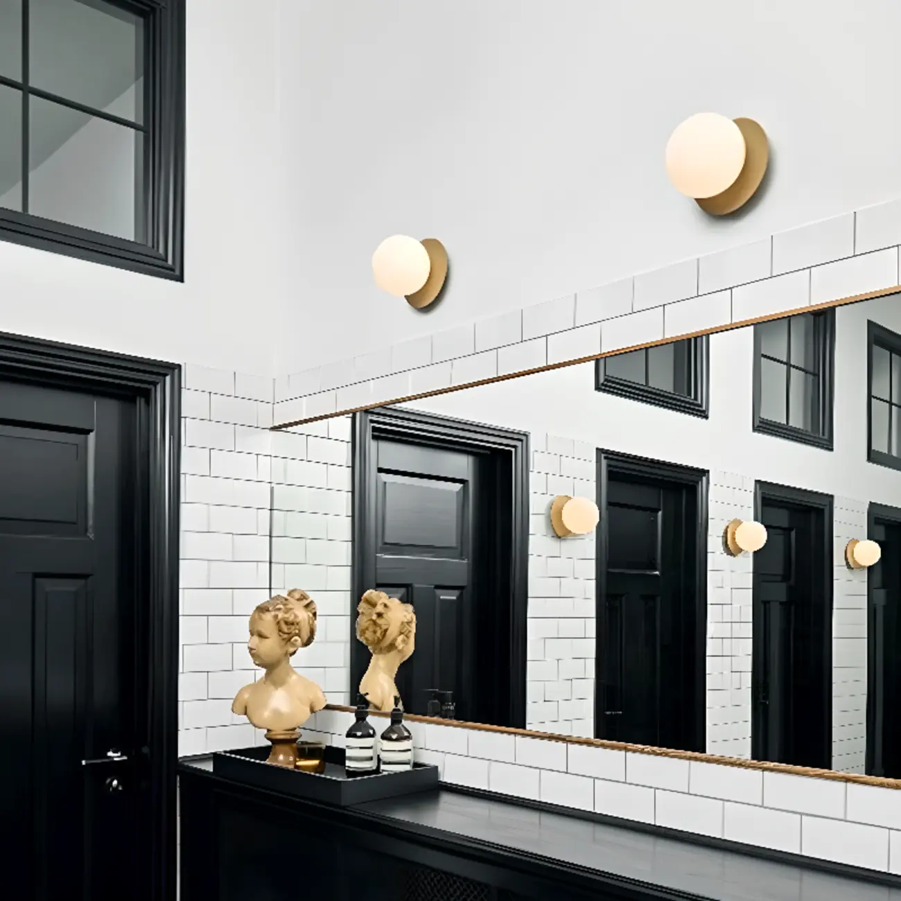 Vintage Globe Glass Bathroom Vanity Light with Ambient Design Image - 4 | homeyfad