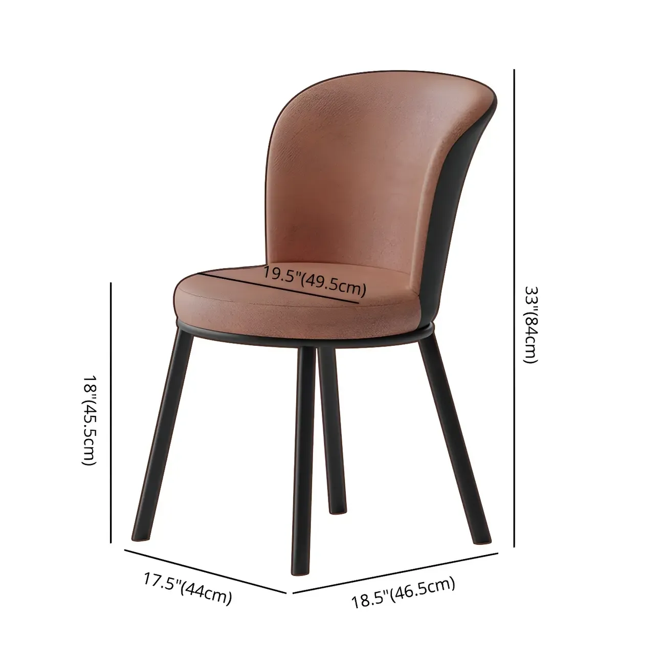 Contemporary Pink Cotton Upholstered Dining Chair Image - 19