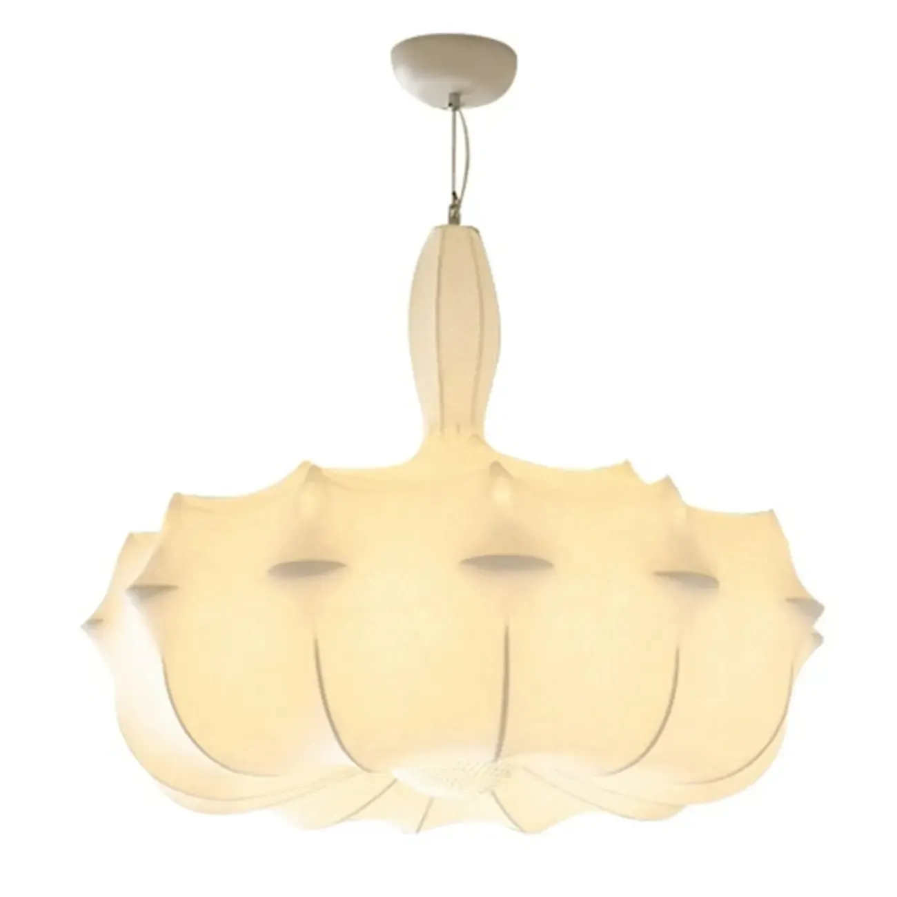 Modern White Fabric Chandelier for Living Room Decor Image - 5