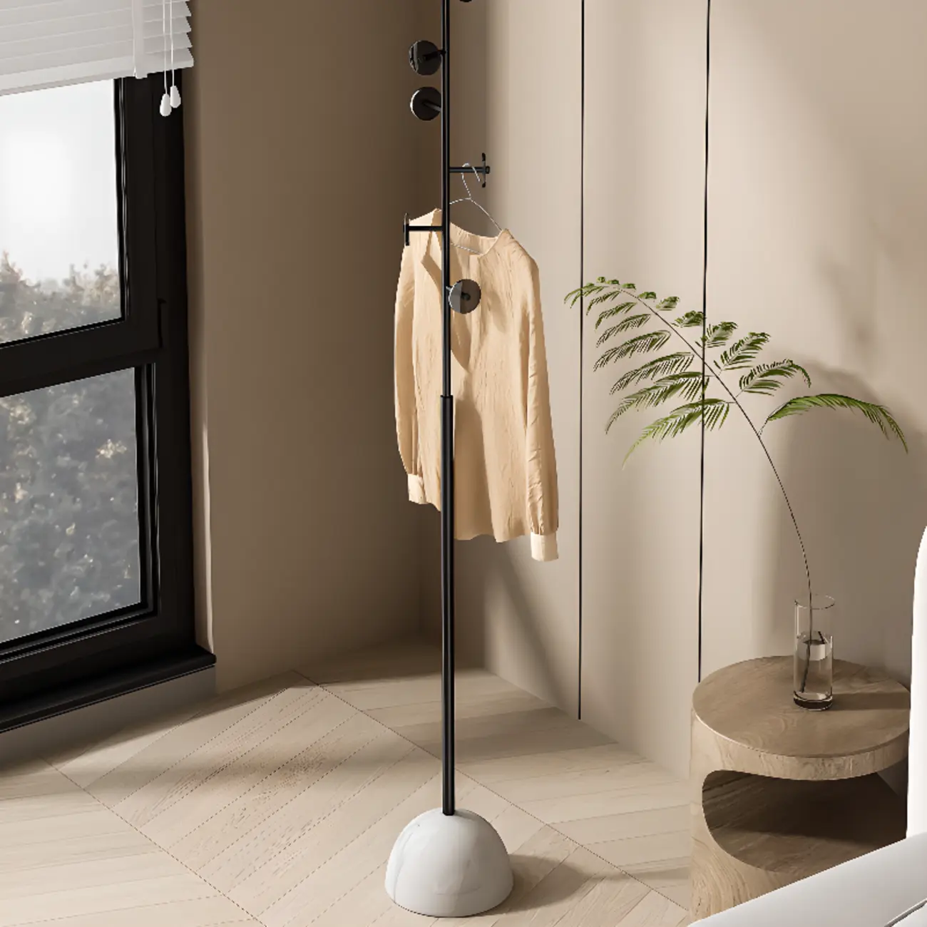 Glam Metal Freestanding Coat Rack in Black Image - 1 | homeyfad