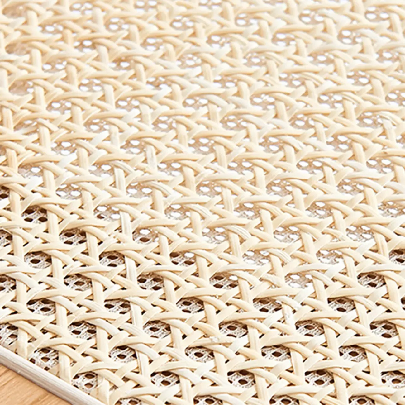 Natural Rattan Woven Back Curved Arm Wooden Dining Chair Image - 12