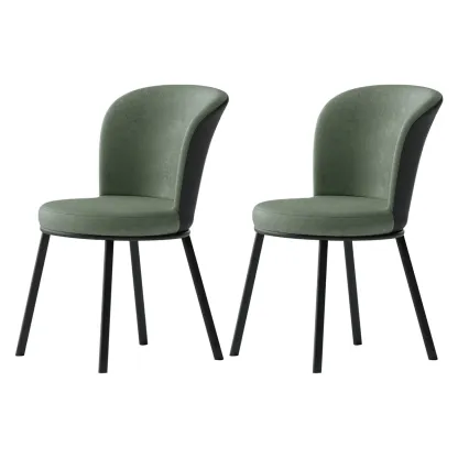 Contemporary Pink Cotton Upholstered Dining Chair Image - 22