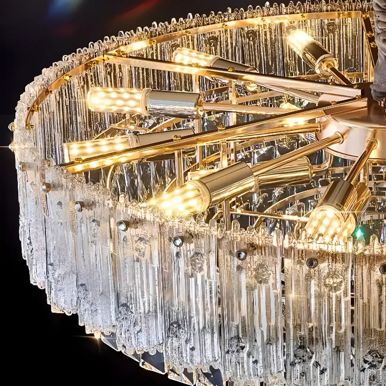 Adjustable Modern Luxury Crystal Chandelier with Multi-Tier Image - 12