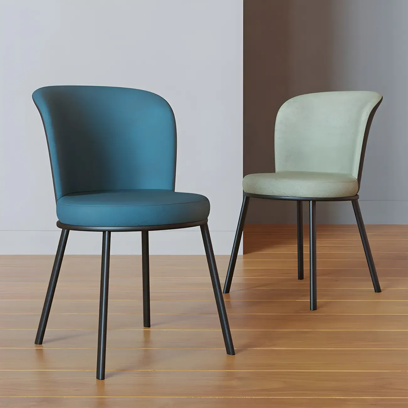 Contemporary Pink Cotton Upholstered Dining Chair Image - 23