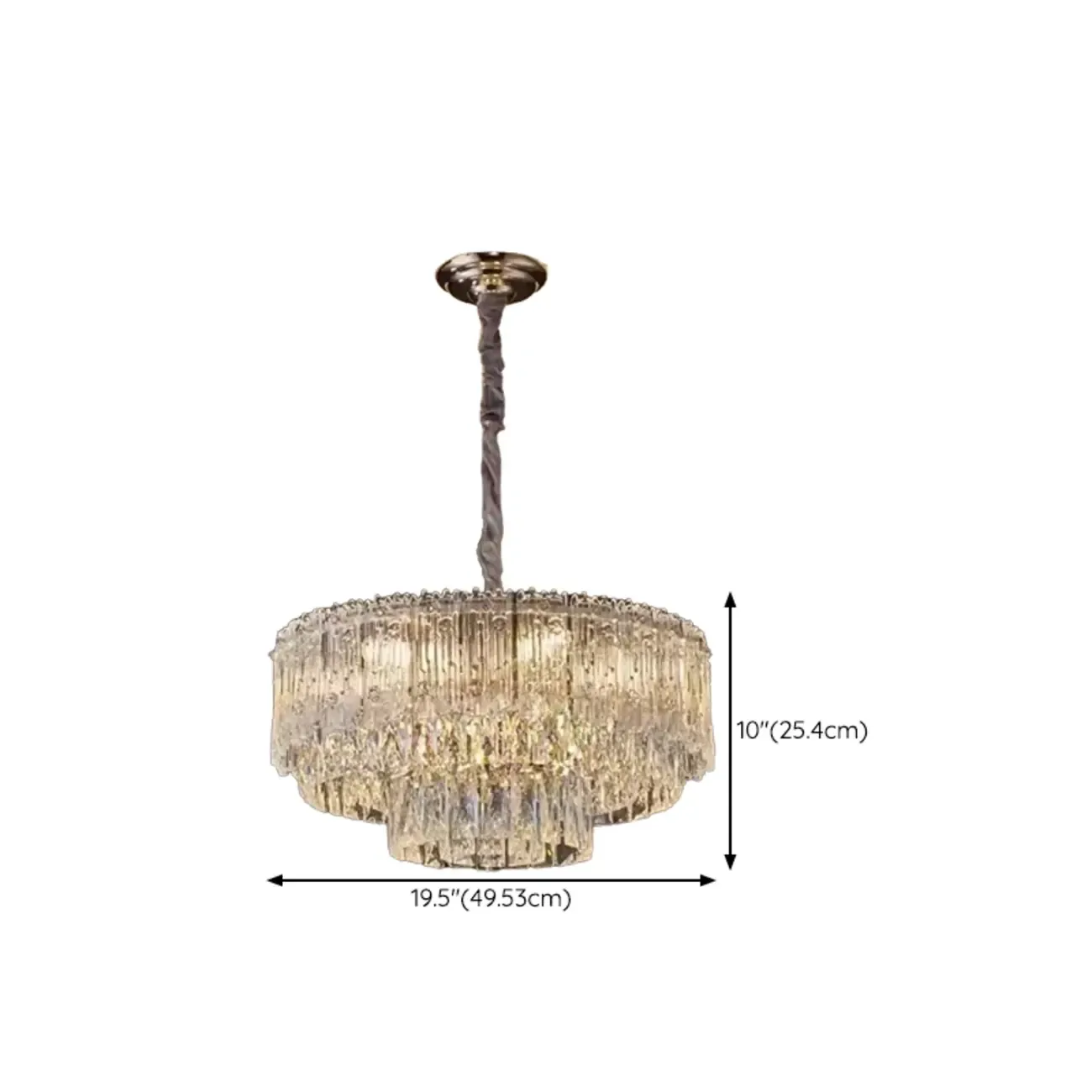 Adjustable Modern Luxury Crystal Chandelier with Multi-Tier #size