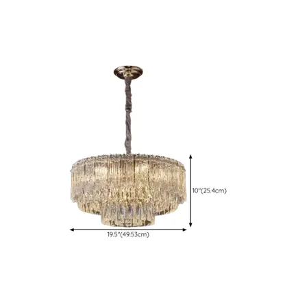 Adjustable Modern Luxury Crystal Chandelier with Multi-Tier #size